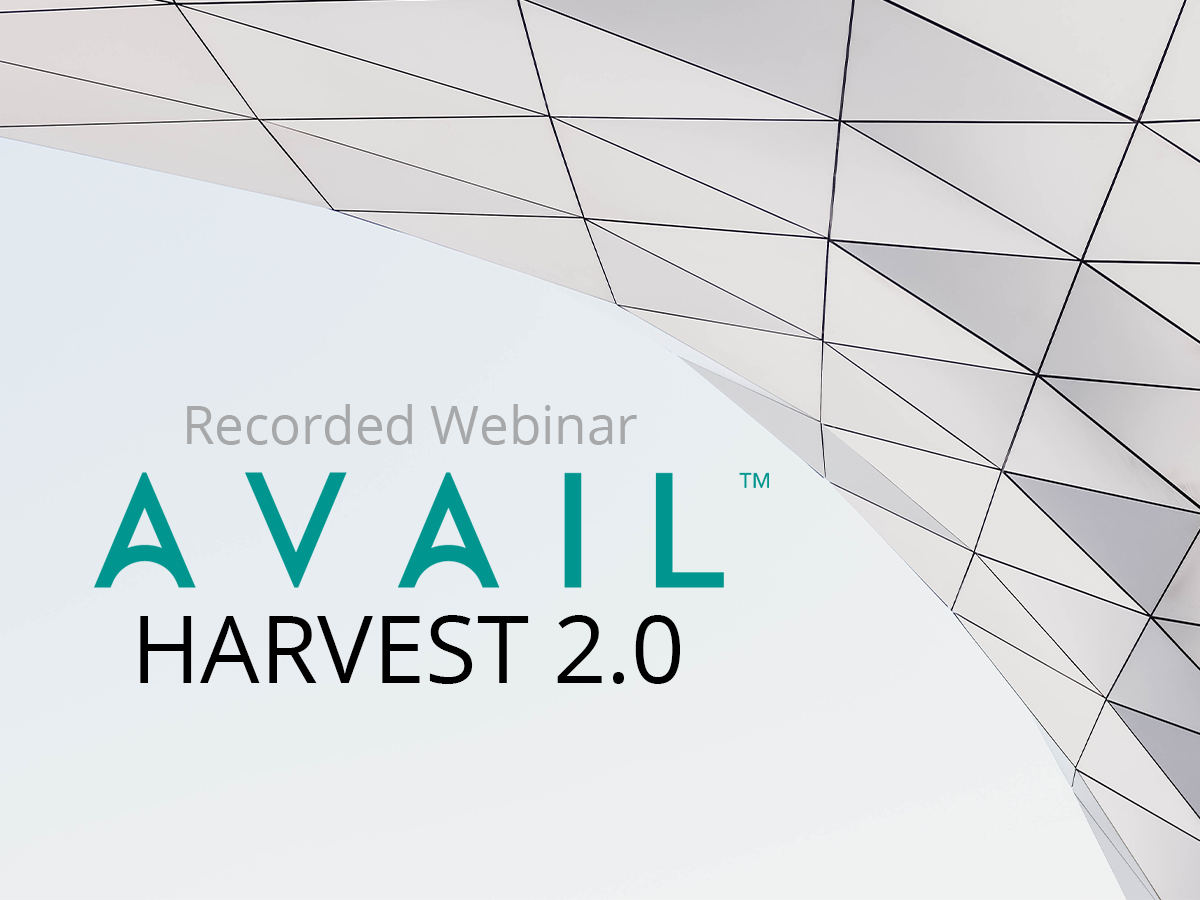 AVAIL Harvest 2.0 Release